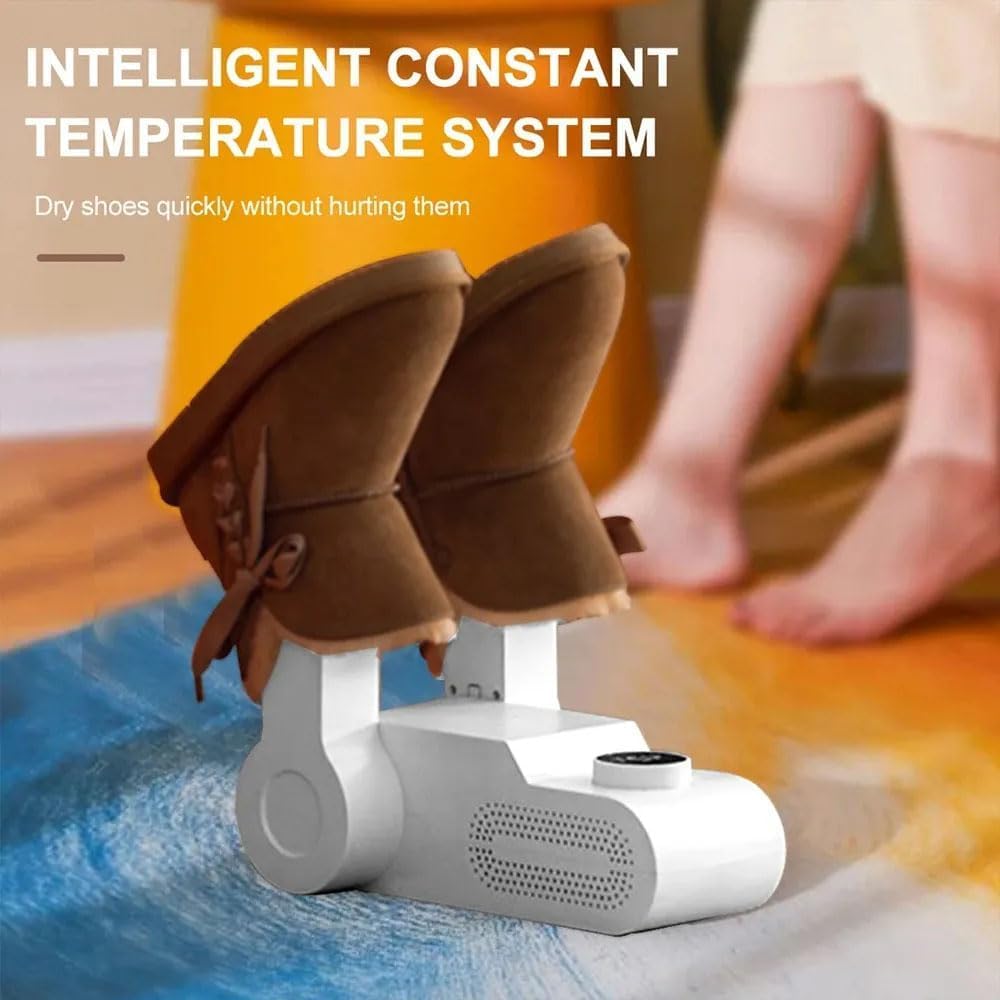 Secador de zapatos portátil con control de temperatura ajustable, temporizador de retardo de 24 horas y apagado automático para zapatos, guantes, sombreros, calcetines y botas de esquí