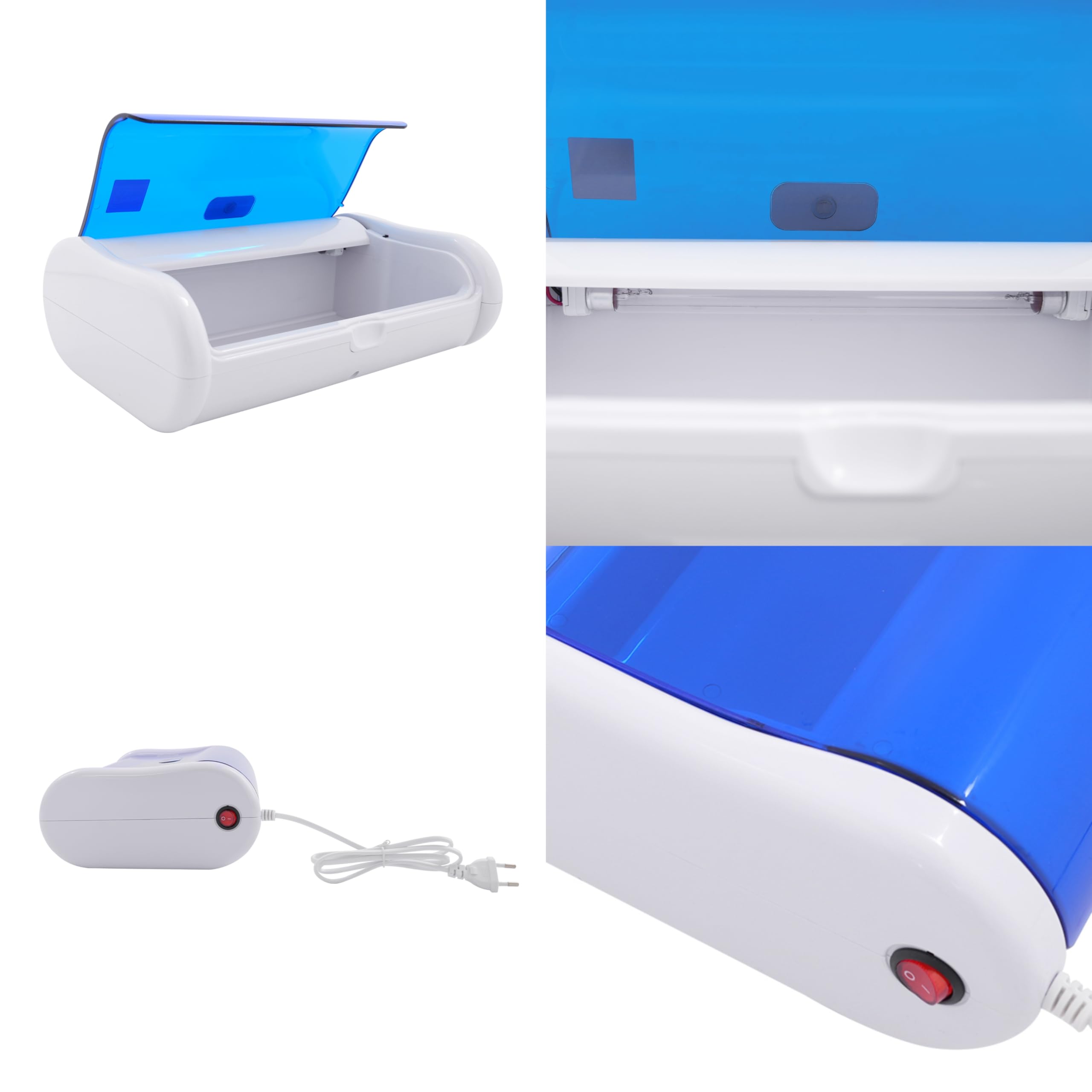 31 x 21,5 x 10 cm, scatola di disinfezione UV in ABS, con interruttore a un clic, sterilizzatore UV per unghie, sterilizzatore con lampade UV, strumento per la sterilizzazione del tatuaggio, strumento