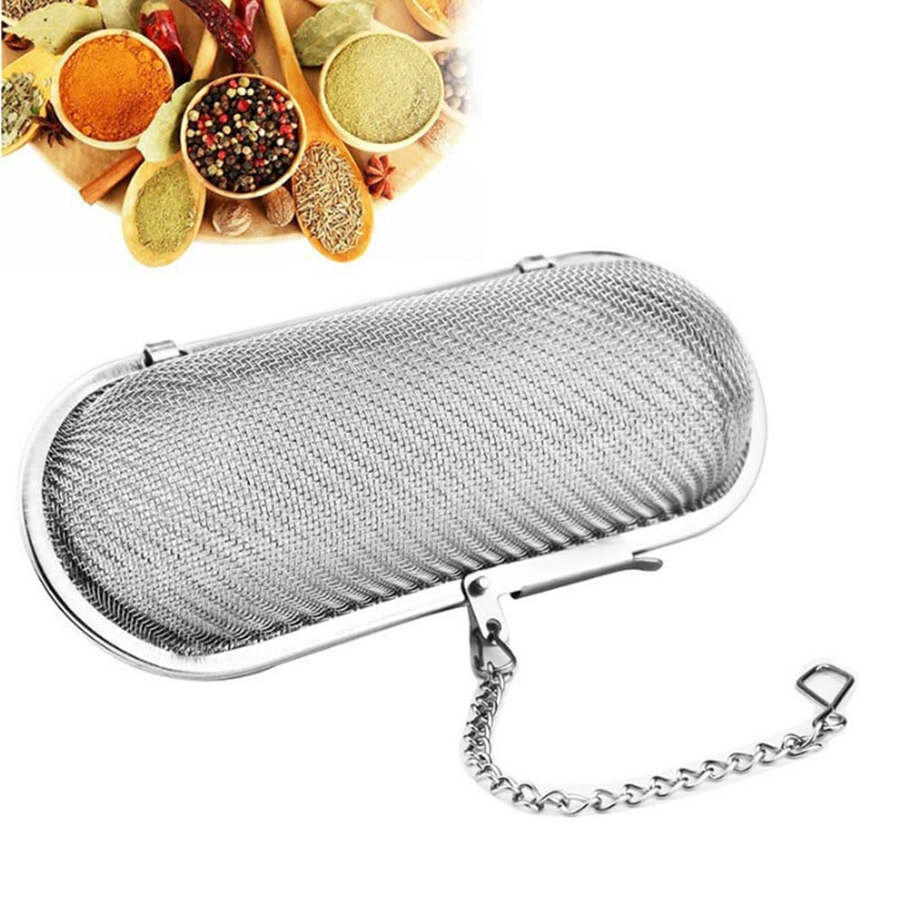 Tea Filters Stainless Steel Herb and Spice Infuser Fine Meshed Tea Diffuser with Chain