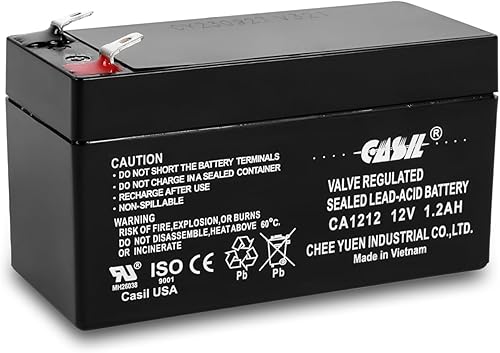 Casil Batería de repuesto de 12 V 1.2 Ah compatible con sistema de seguridad ADIAdemco 484, batería de repuesto Technacell TC1212 de luz de