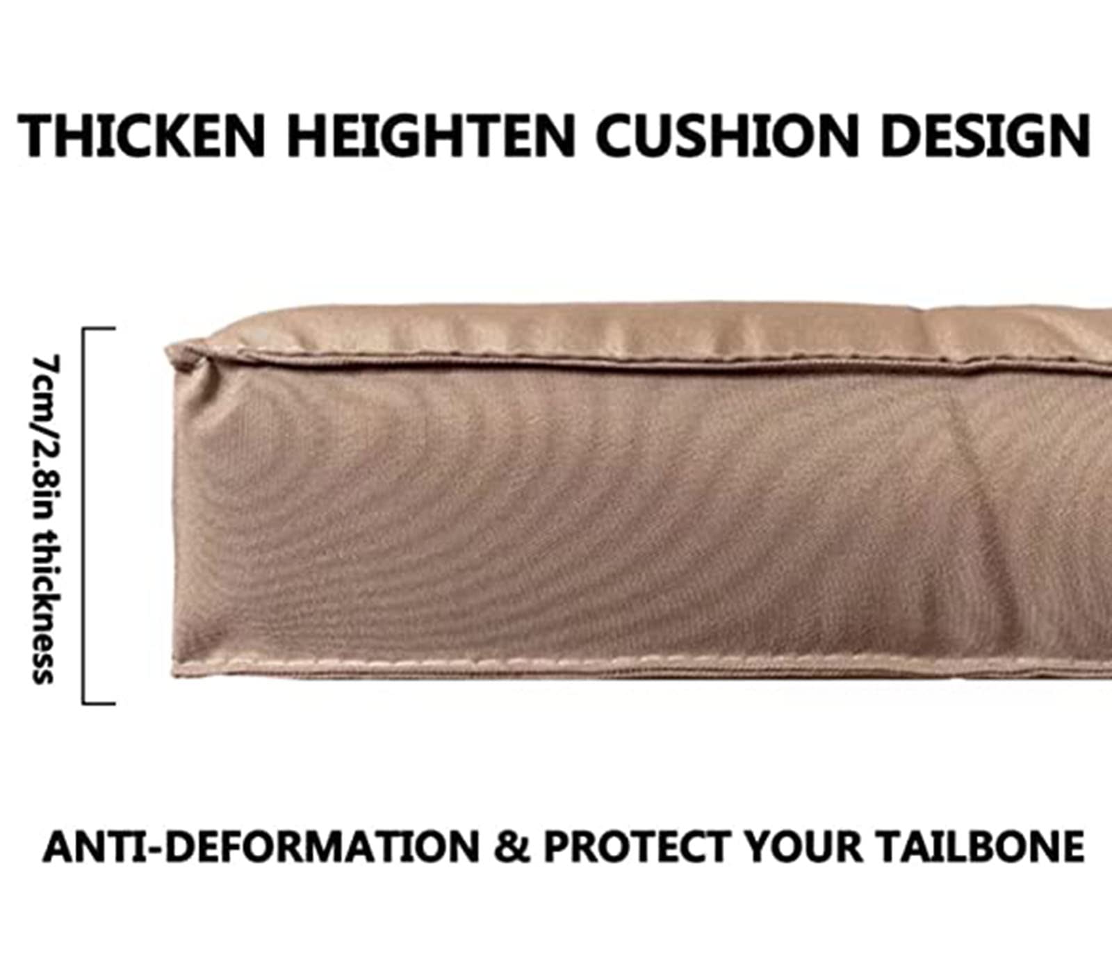 TOULIVER Lot de 4 Coussins pour Chaise Carrés 40x40x7 cm, Coussin Chaise Exterieur Coussin de Jardin Idéal pour Intérieur et Extérieur Terrasse Balcon Canapé, Galette Chaise Imperméable,Beige,45x45cm