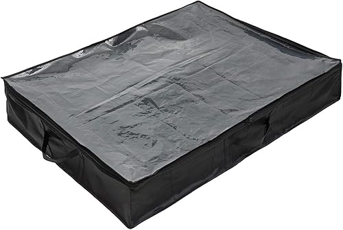 Miniatura 3 de Surblue 12 pares debajo de la bolsa organizador de zapatos bolsa de almacenamiento tamaño 2 pares (negro)