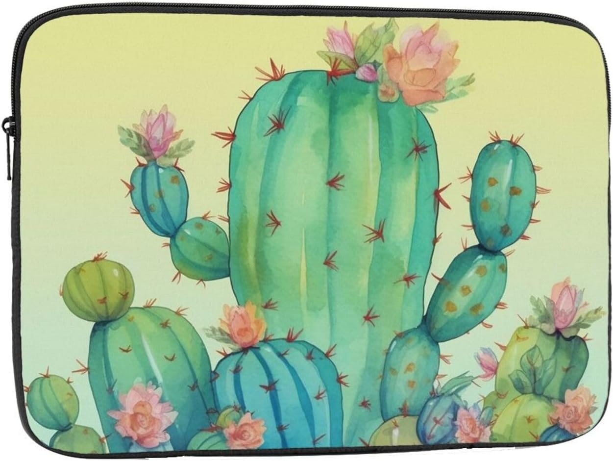 Funny Cactus Laptop Case 13 inch, TSA Laptop Sleeve Shockproof Protective Notebook Case Water Resistant Computer Carrying Cover Briefcase Handbags Men Women Computer Bag