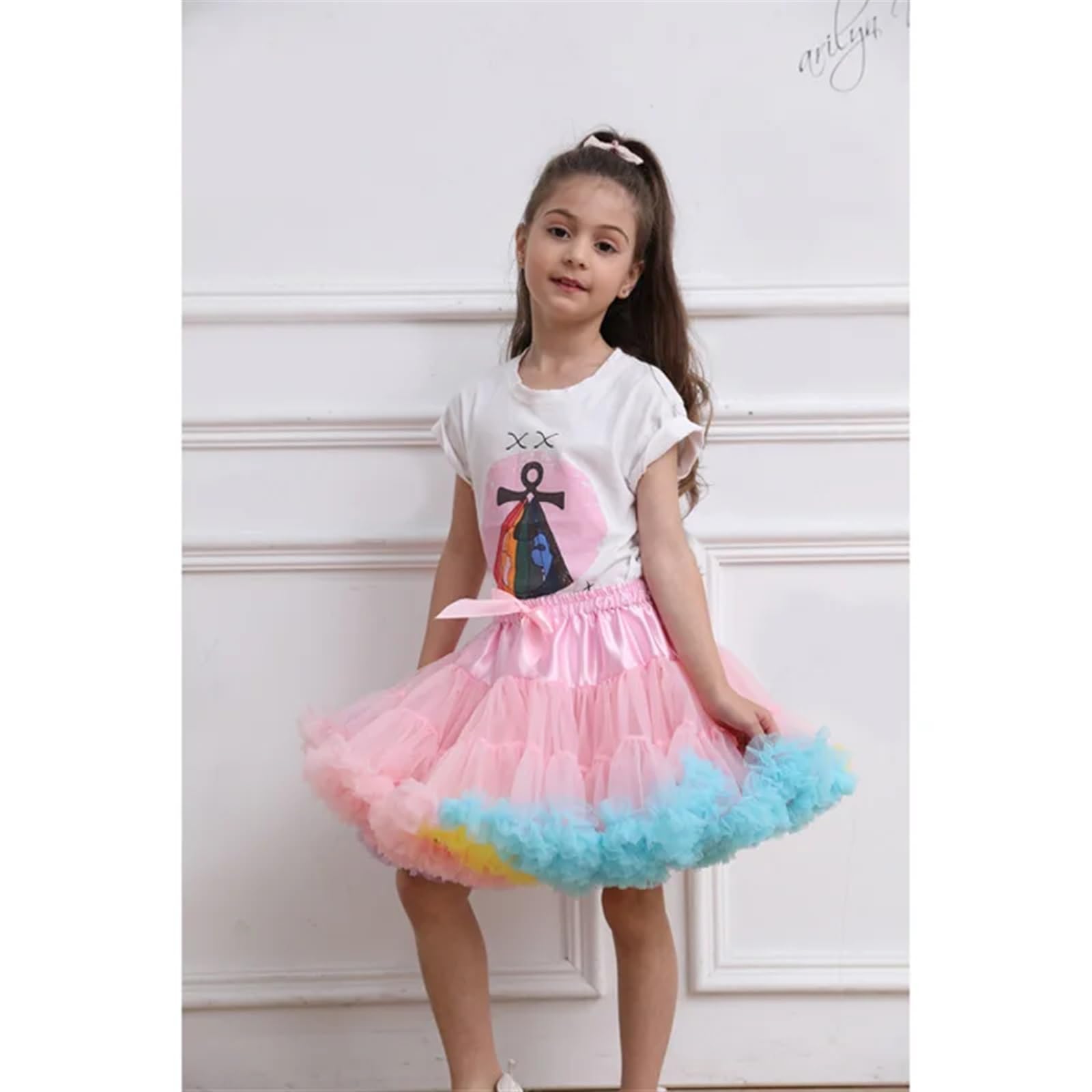 Falda Tutu Falda de Tul for niñas, Ropa for niños, Falda tutú, Ropa for niños, Faldas de Princesa, Falda for niñas, Ropa de 2 a 15 años para Baile,Cumpleaños,Fiesta(Peacock Blue,7T)