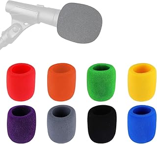 8 Piece Microphone Covers, Noise Cancelling Microphone Foam, Reusable Microphone Foam, Colourful Microphone Bonnets, Hand …