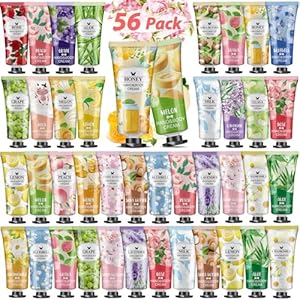 56Pack Hand Cream Gifts Set For Women Easter Basket Stuffers Bulk Hand Lotion Travel Size for Dry Cracked Hands Mini Hand Lotion for Mothers Day Gifts Teacher Appreciation Gifts and Nurses Gifts