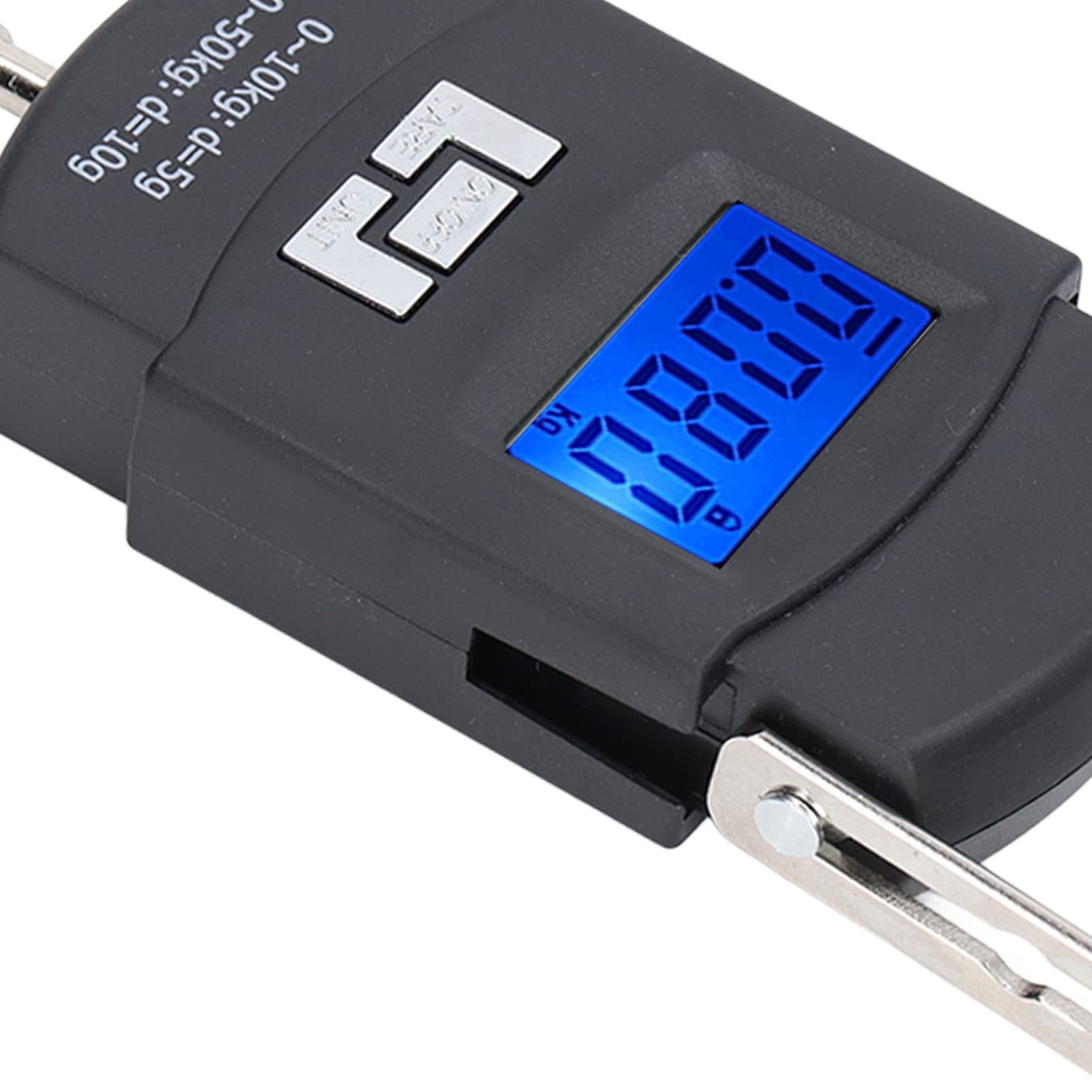 Sxhlseller Wagi bagażowe z wyświetlaczem cyfrowym, przenośna waga do ryb o udźwigu 50 kg, przenośna waga z 4 jednostkami masy na zakupy, podróże, wędkarstwo