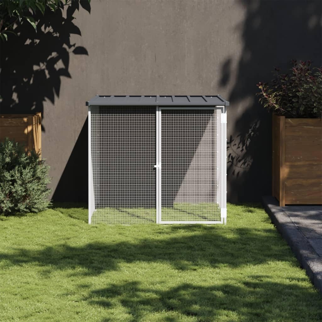 ShGaxin Jaula gallinas y toldo Acero galvanizado Antracita 103x98x90 cm, Jaulas para Conejos, Jaula Cobaya, Jaula Hamster, Jaula para Gatos, Jaula Chinchilla, Recinto para Conejos - SPU:172337
