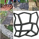 Cobblestone Walkway Maker Patio Garden Path Driveway Concrete Stepping Mold USA, Black