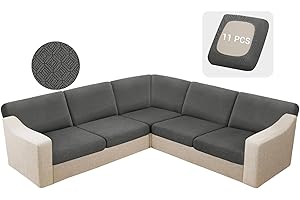 HDCAXKJ Waterproof 6-Seat L-Shaped Sectional Couch Slipcovers With Back Covers