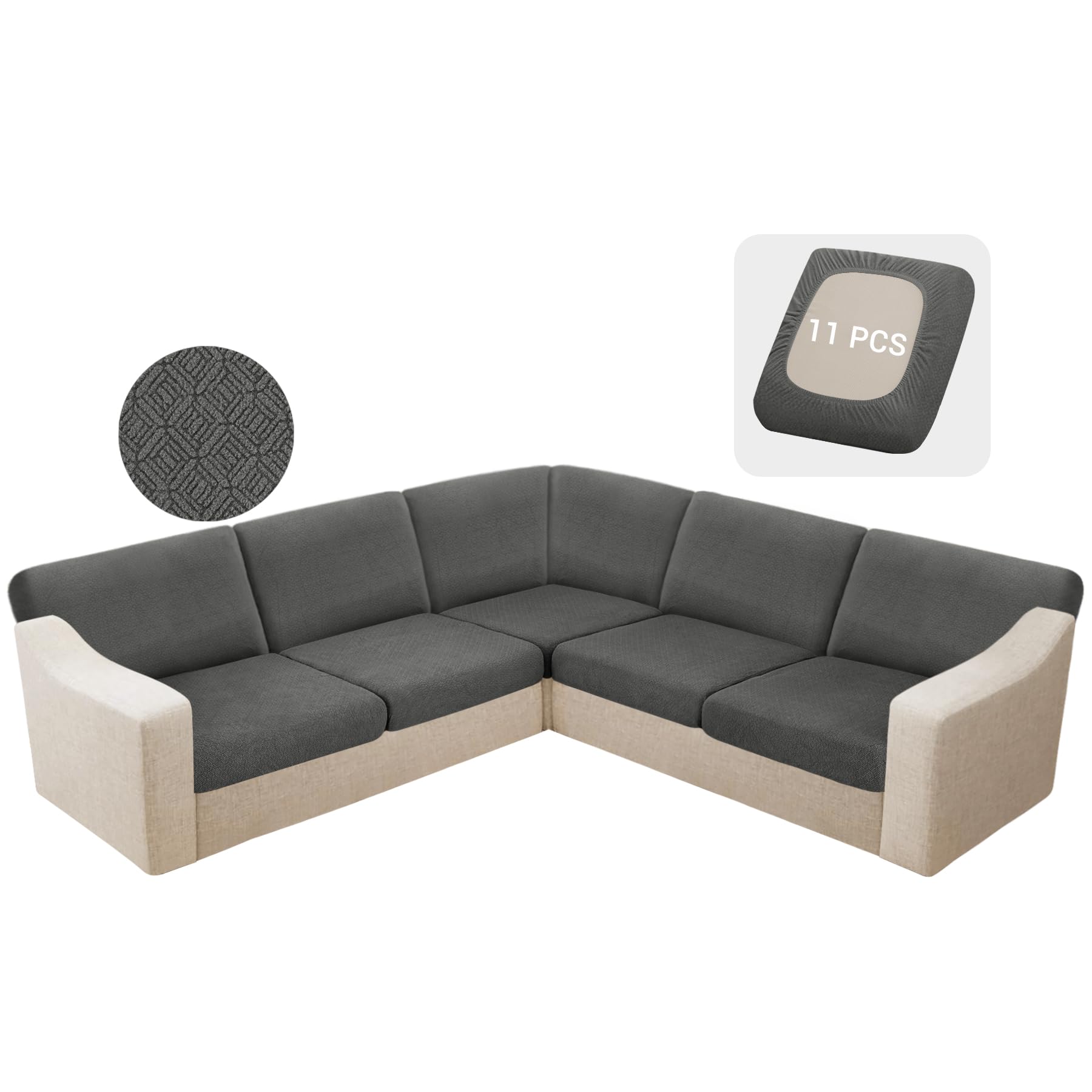 HDCAXKJ 11-Piece Waterproof Sectional Cushion Covers