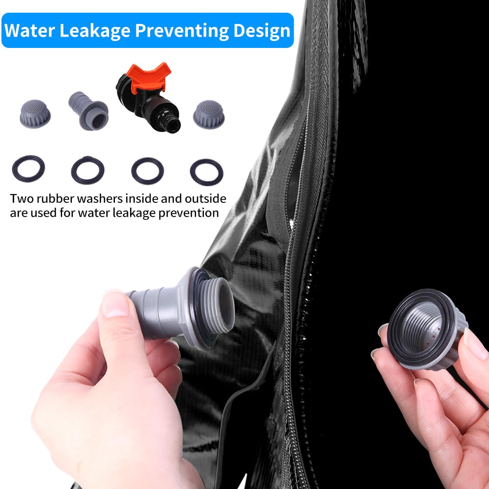 100 Gallon Rain Water Collection Barrel - Collapsible Water Storage Tank With Spigots, Filter Mesh