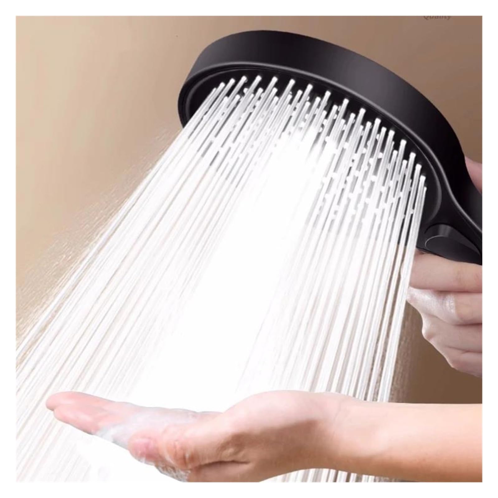 Ugello per rubinetto doccia a pioggia con soffione grande da 13 cm, 3 modalità, pressione regolabile, risparmio idrico(Grey)