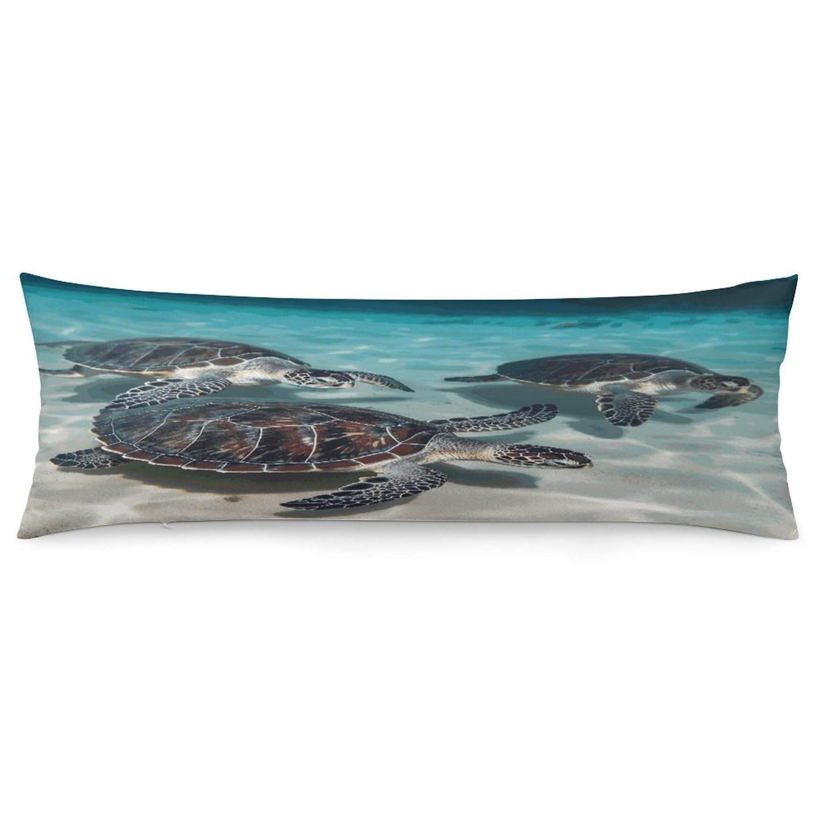 Sea Turtles Body Pillow Cover Luxury Long Body Pillow Pillowcase with Hidden Zipper Breathable Soft Cozy Pillow Case Wrinkle Fade Resistant Pillowcase 20''×54''