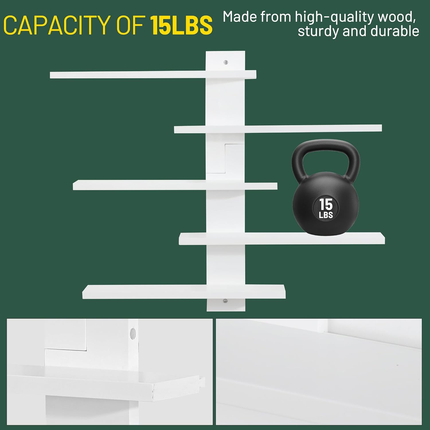 Floating Shelf for Wall,for Tonie Shelf,Small Wood Display Shelves Rack for Collectibles-Figures,Shot Glasses,Mini Decor,for Toy(White)