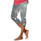 Pedal Pushers for Women Plus Size Tummy Control Knee Length Capris High Waisted Yoga Pants Soft Workout Tights