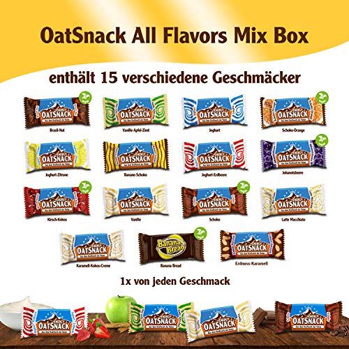 DAVINA Energy OatSnack, natürliche Riegel - All Flavours 15x65g MIX