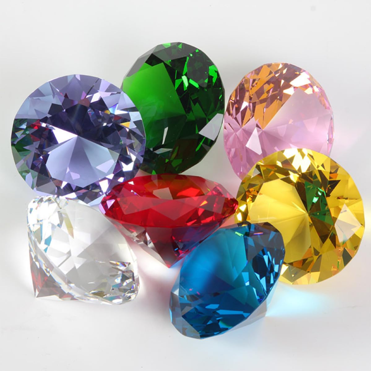 20 Stück Kristall Diamant Deko in Gemischten Farben | Zarte Kristallornamente, Dekorativ für Brautparty und Events, Funkelnde Akzente, Elegante Optik Zufällige Farbe