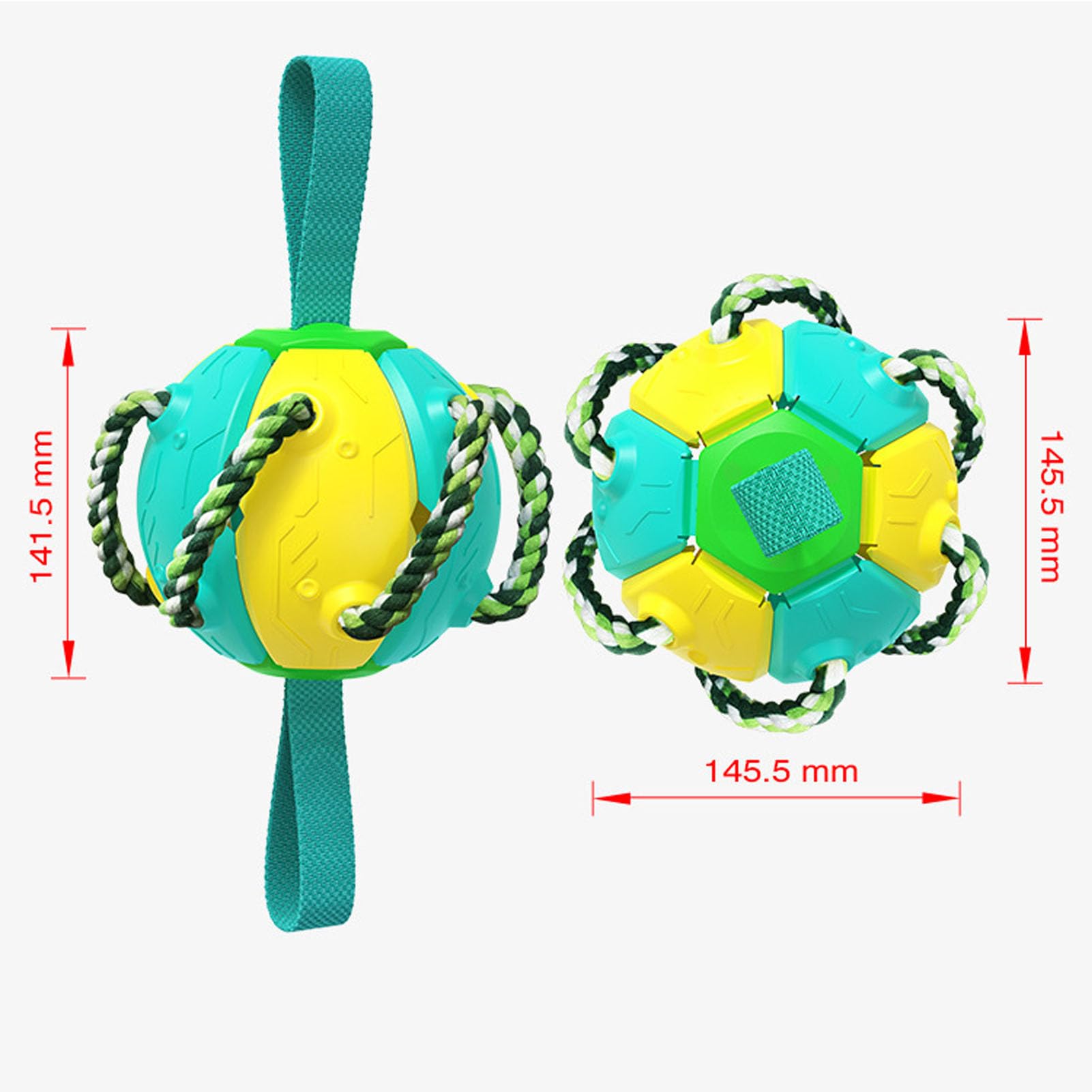 Hundespielzeug Ball mit Seil, interaktiver Kauspielzeug für Hunde, strapazierfähiges Material für Agility Training, Outdoor Übungen und Beschäftigungsspiele (Grün)
