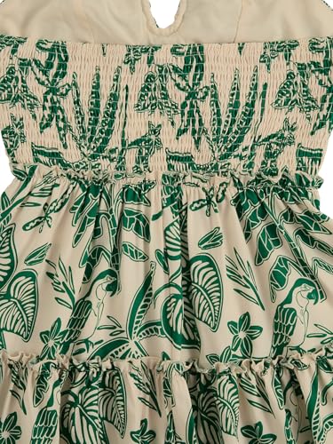 Image of Floerns Women's Floral Sleeveless Halter Dress Milkmaid Flare Hem Boho Mini Dress