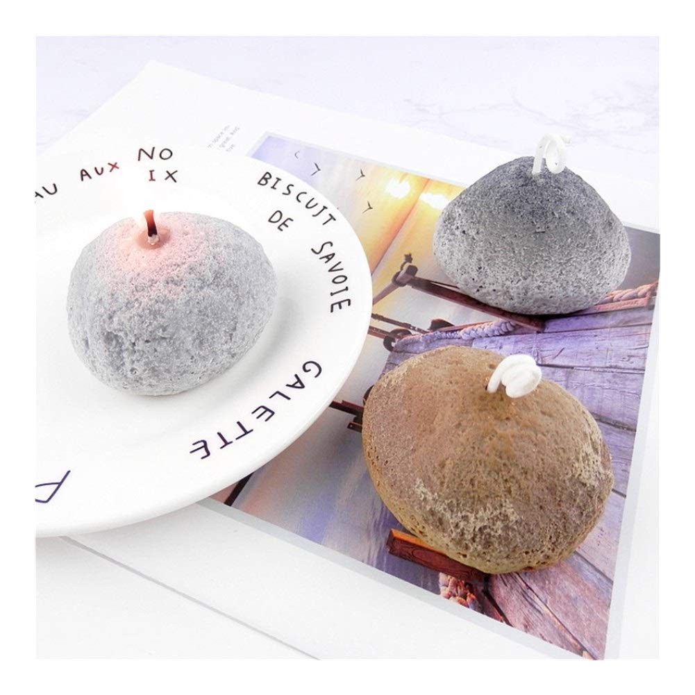 HEYING Stone Shape Candle Mold Aroma Candle Plaster Mould Soap Making Soap Silicone Molds Macarons Cookies Baking Mold