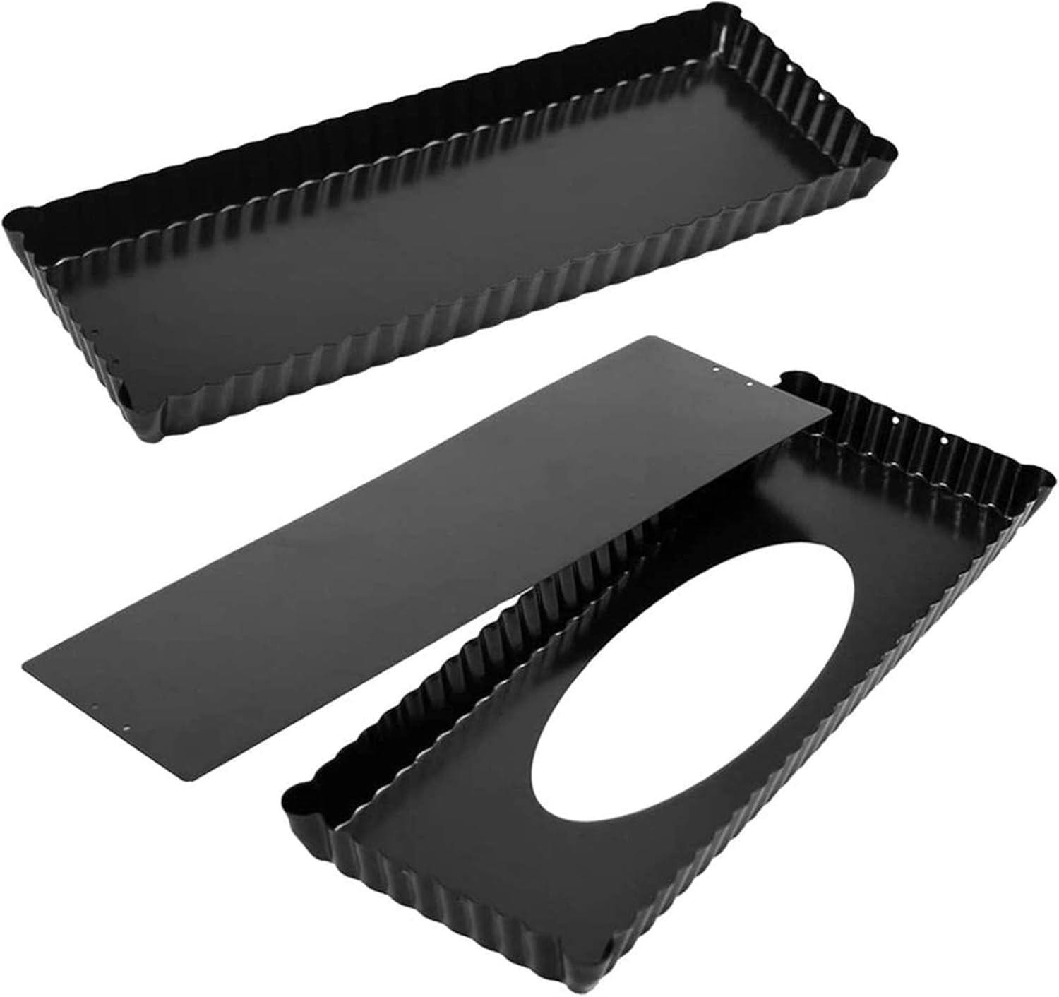 ake 14 Inch Heavy Gauge Carbon Steel Nonstick Rectangular Tart Pan with