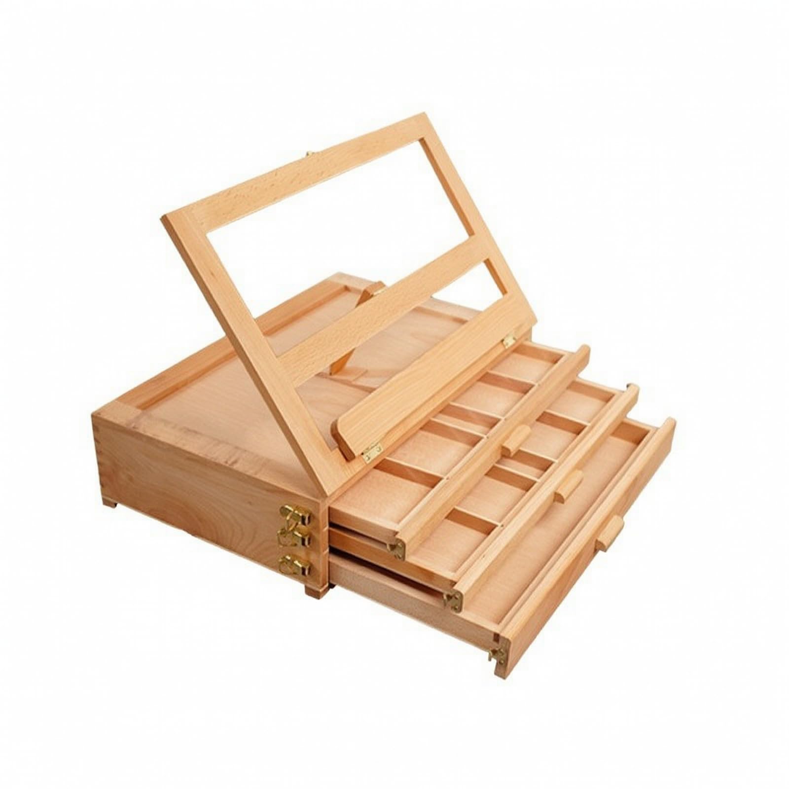 Boîte D'art En Bois Hêtre Ergonomique Mallte Peinture Surface Travail Inclinée pr Peintres, Atelier, Cadre