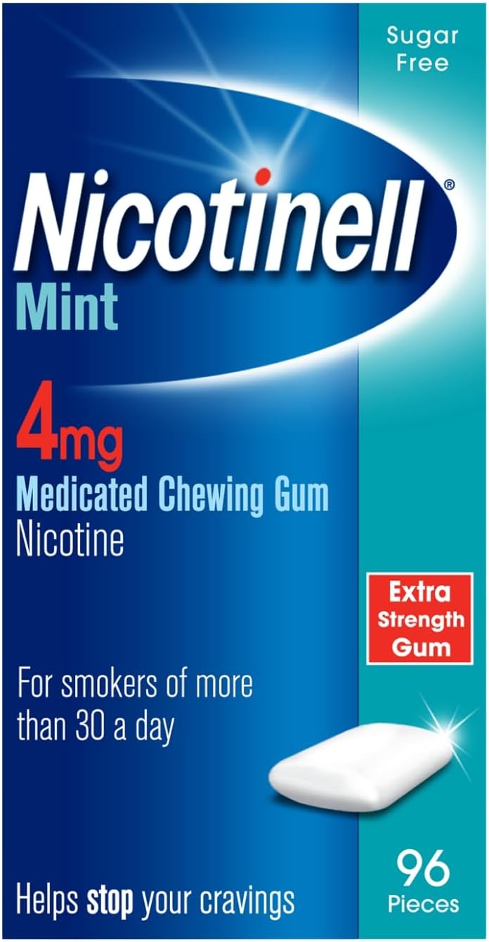 Nicotinell Mint Gum 4mg (96 Pieces), Nicotine Gum