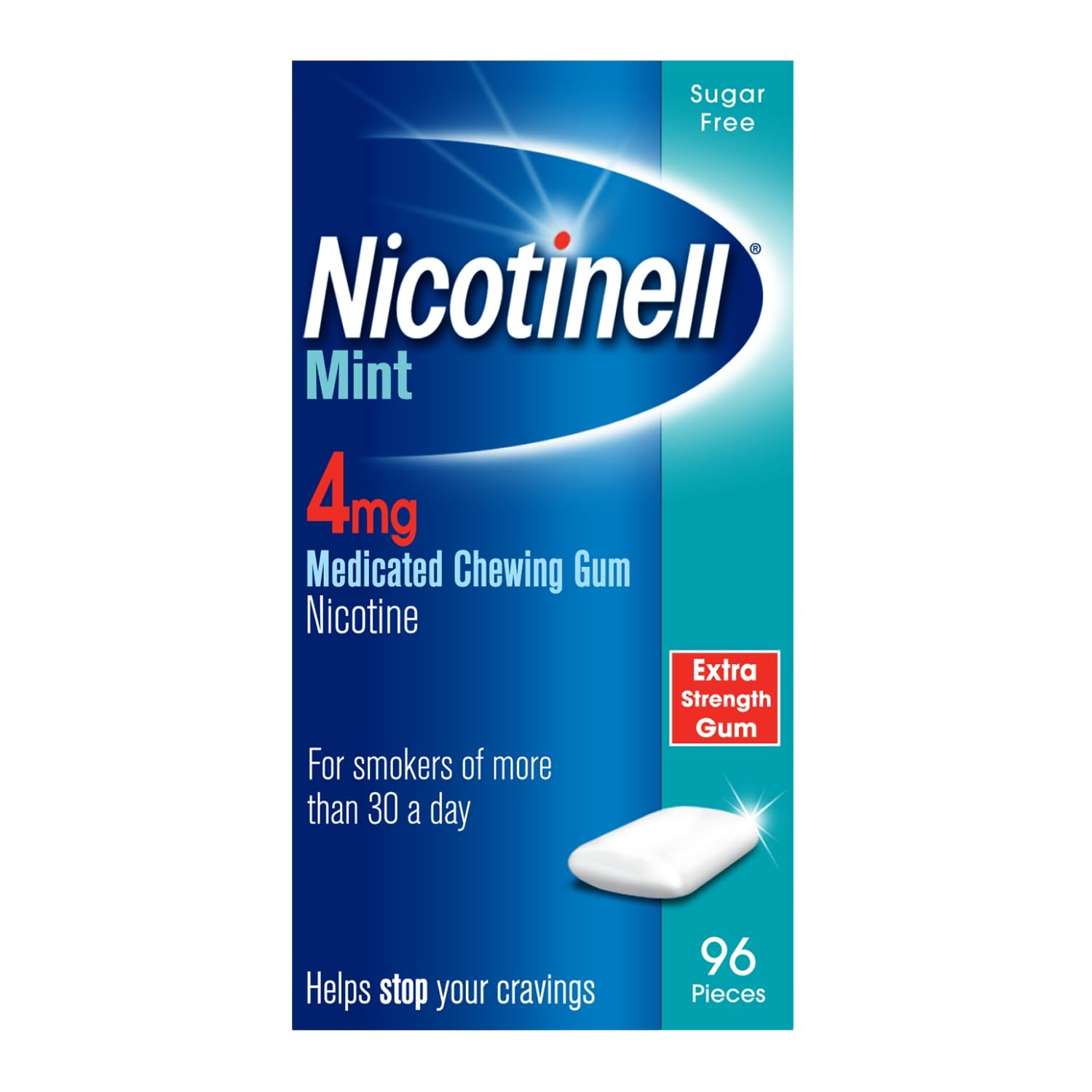 Nicotinell Mint Gum 4mg (96 Pieces), Nicotine Gum