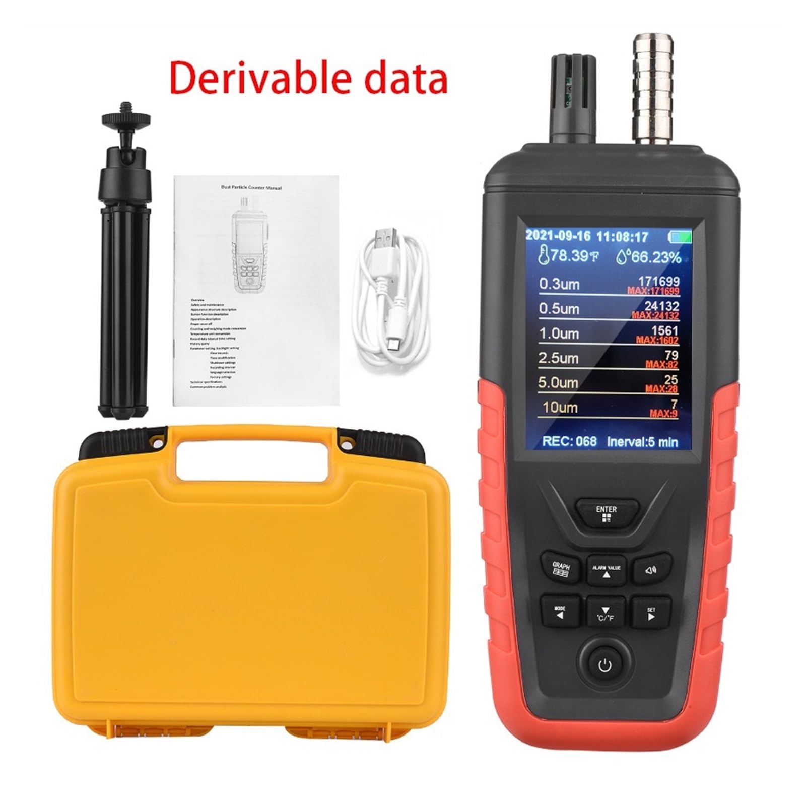 3/6 Kanal Luft Staub Partikel Zähler Sensor Monitor PM2.5/10 Temperatur Feuchtigkeit Meter Luft Qualität Staub Konzentration Detektor(DY-8200 6 Channels)