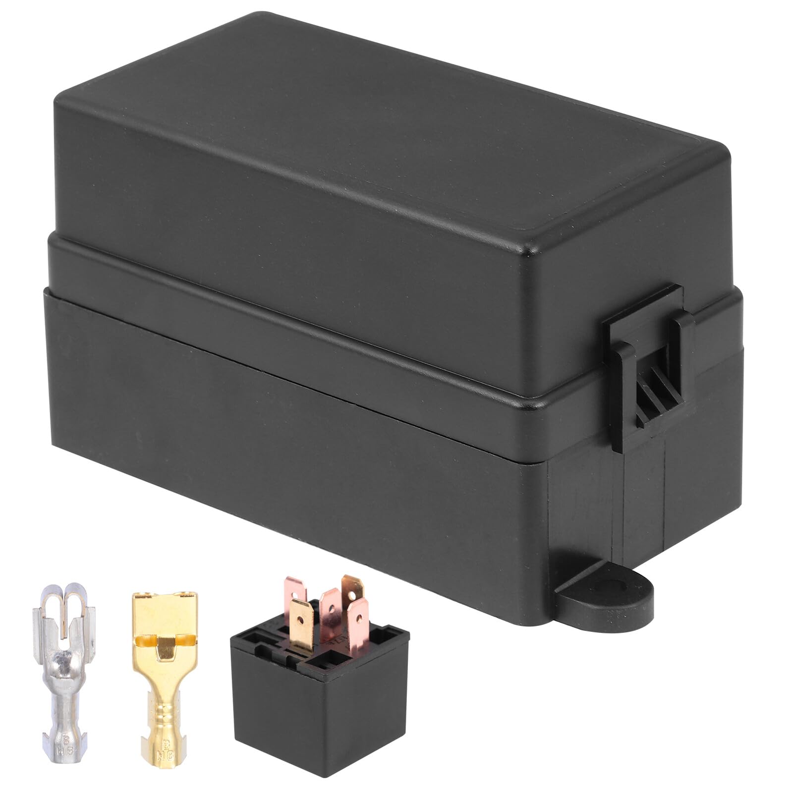 Car Fuse Relay Holder 12 Way Black Plastic 4 Pin 12V 40A