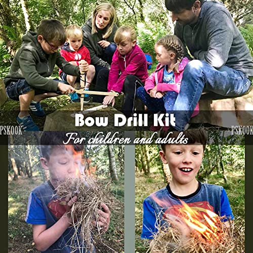 image for Bow Drill Fire Starter Kit, Pskook Survival Tool, Primitive Friction F