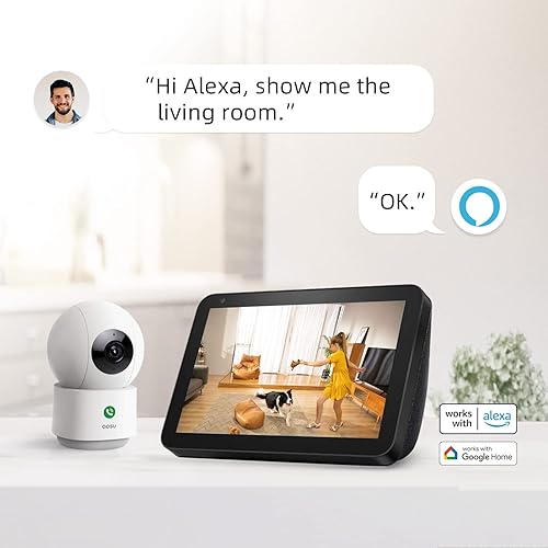 Miniatura 6 de AOSU Cámara de seguridad 2K para interiores, monitor de bebé, cámara para mascotas de 360 grados para seguridad del hogar, cámara con Wi-Fi de 52.4