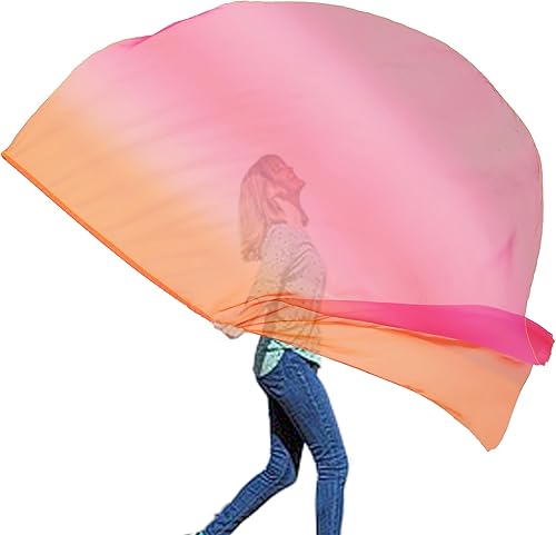 Miniatura 1 de Wuchieal Banderas flexibles de adoración de alabanza porfética, radio de 55 x 74 pulgadas, serpentina semicírculo de ministerio de danza (7#