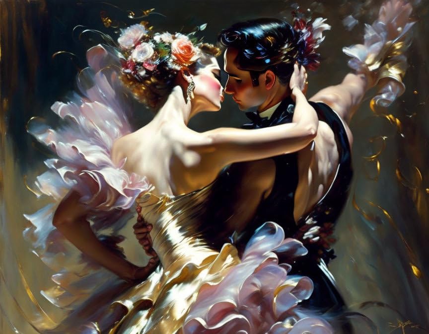 Poster de danseuse portrait captivant art mural poétique sans cadre