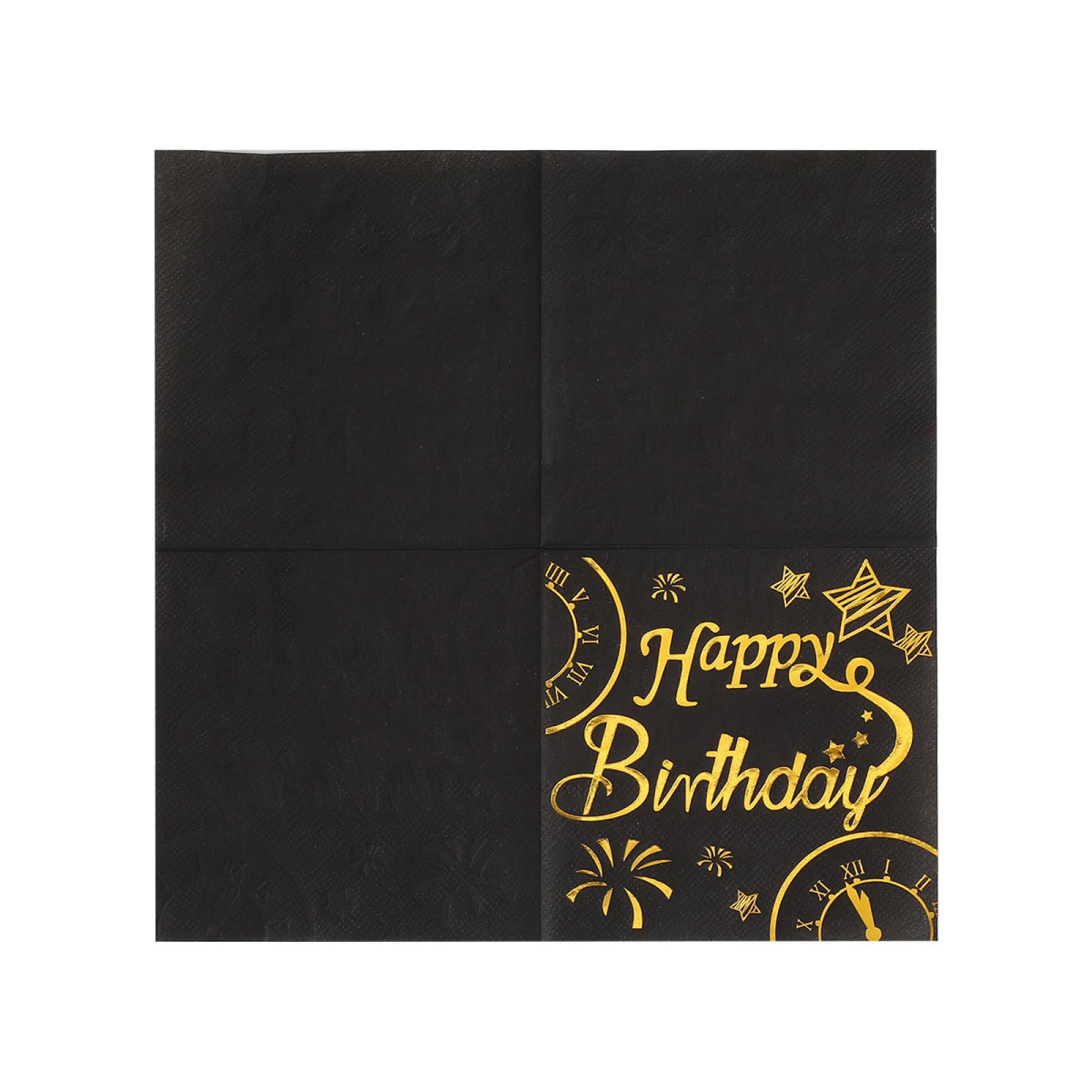Servietten Goldenes Feuerwerk Happy Birthday Servietten Hochzeit Kindergeburtstag Cocktailservietten Party Geburtstagsservietten Servierten Disposable Napkins Pack of 30(33x33cm)