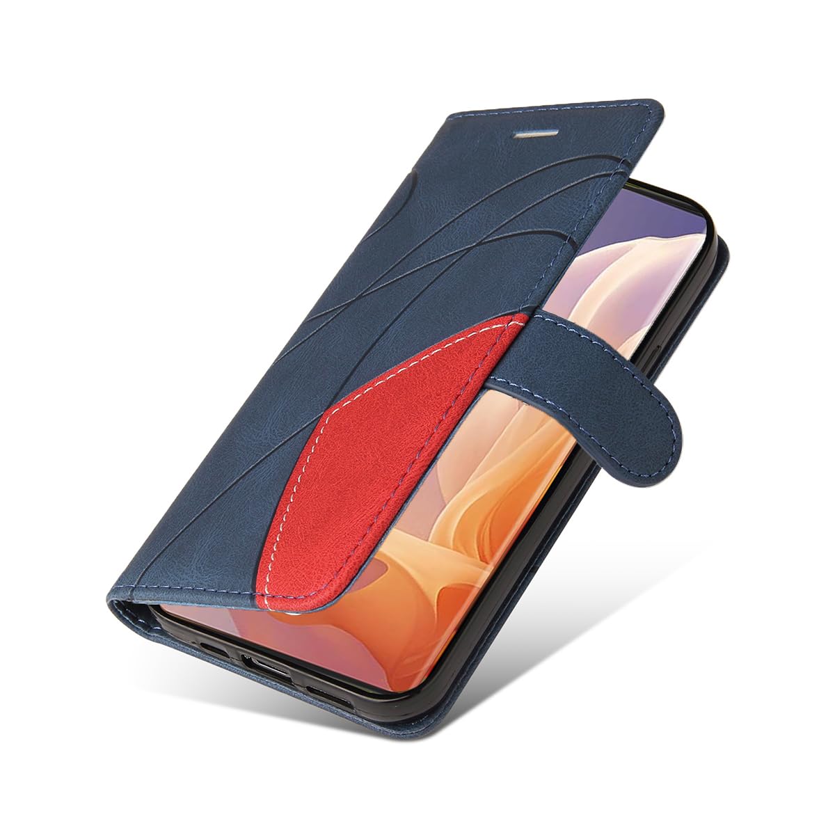 FHSYCR Cover per Motorola Moto G85 5G con 1 Pezzi Pellicola Vetro Temperato, Premium PU Pelle Portafoglio Libro Flip Antiurto Protettiva Case Custodia per Motorola Moto G85 5G, Blu