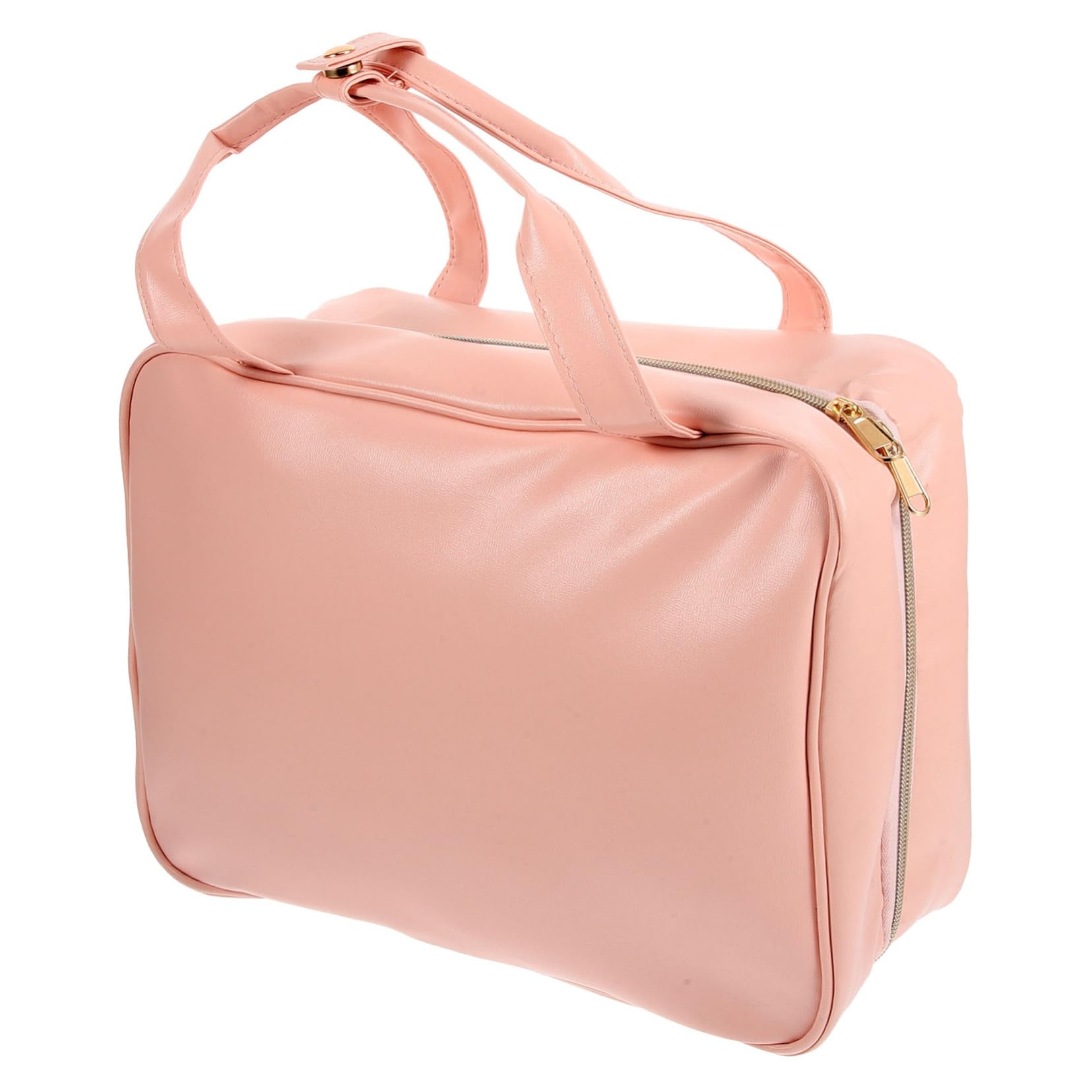 BESTYASH Trousse de Toilette de Voyage Suspendue Taille Moyenne Imperméable en Cuir PU Couleur Lotus pour Femmes Organiseur Rangement Cosmétiques Voyage Poignée Pratique