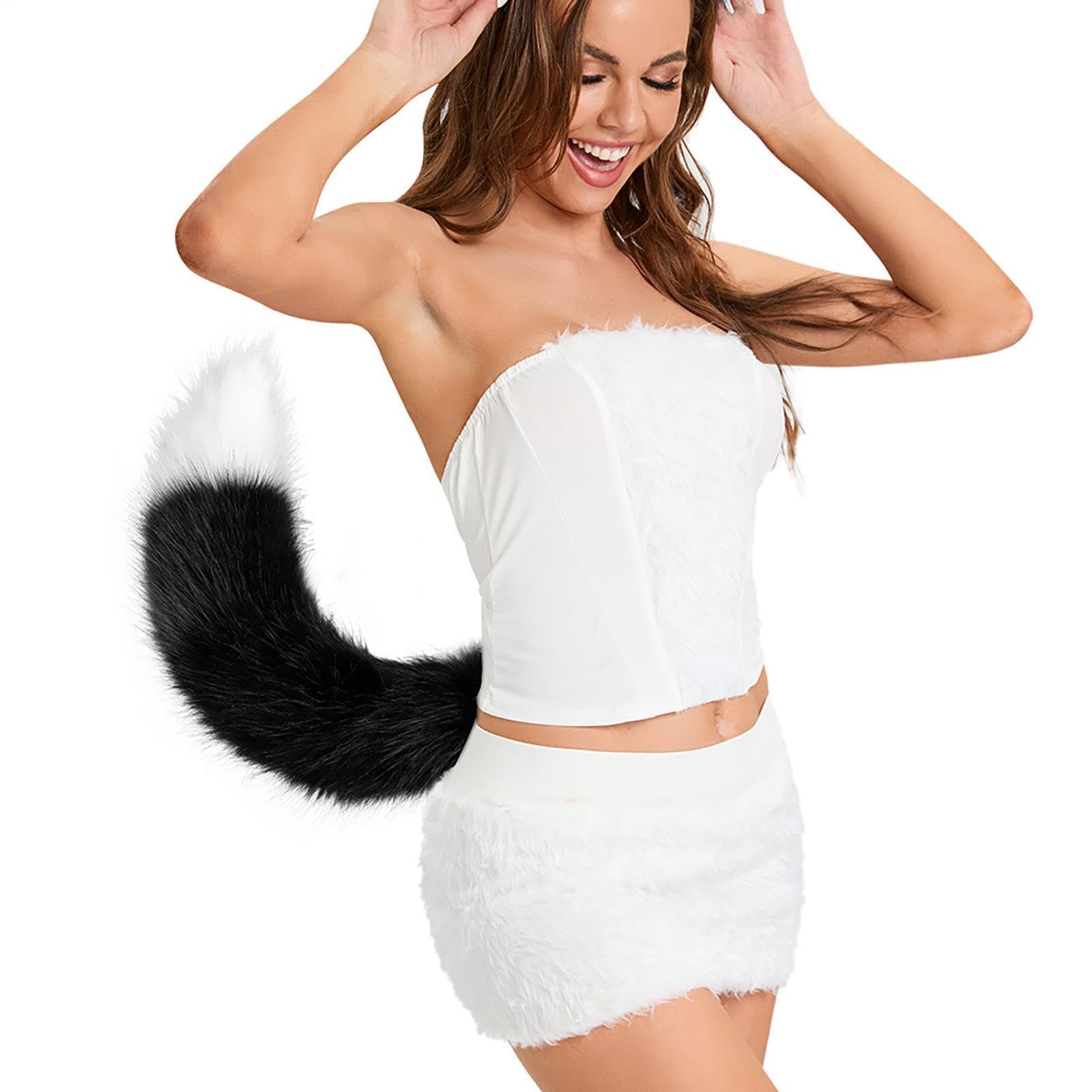 Costume di Halloween realistico, morbido e confortevole | Halloween Cosplay coda fascia orecchie per festa di compleanno personaggio sfida parata mascherata fidanzata moglie