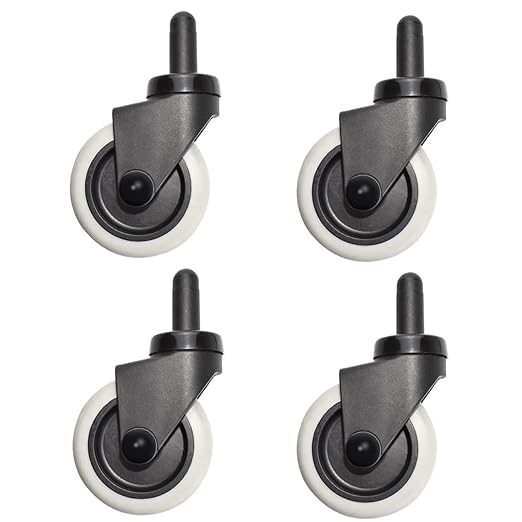 4 Pcs Mop Bucket Casters Replacement, HONSNKS 3 Inch TPR Soft Rubber Swivel Stem Caster