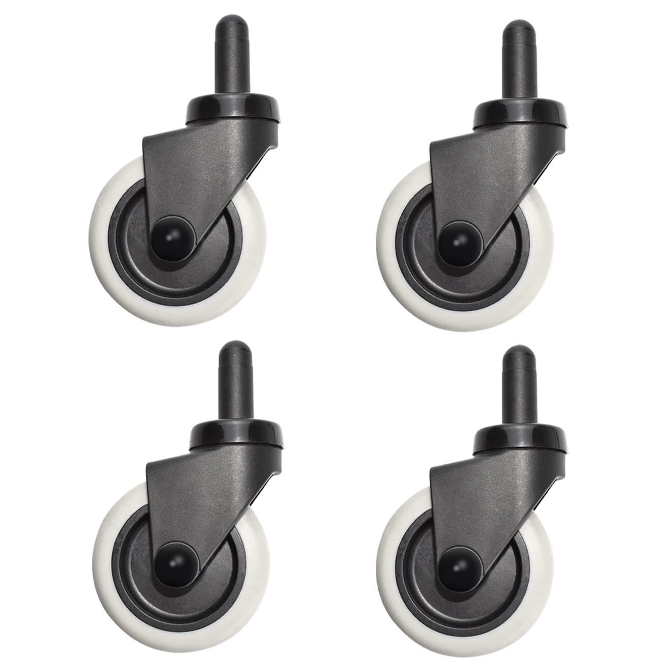 GBRJUYF Replacement Wheels for Mop - 4 Soft TPR Swivel Wheels 3-Inch Universal Quiet Casters for Rubbermaid Mop Buckets -Smooth Rolling Easy Installation