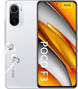 POCO F3 5G Smartphone ohne Vertrag + Kopfhörer (16,94cm (6,67") AMOLED Display 120Hz, 8GB+256GB Speicher, 48MP Quad-Rückkamera, 20MP Frontkamera, Dual-SIM, Android 11) Weiss - [Exklusiv bei Amazon]