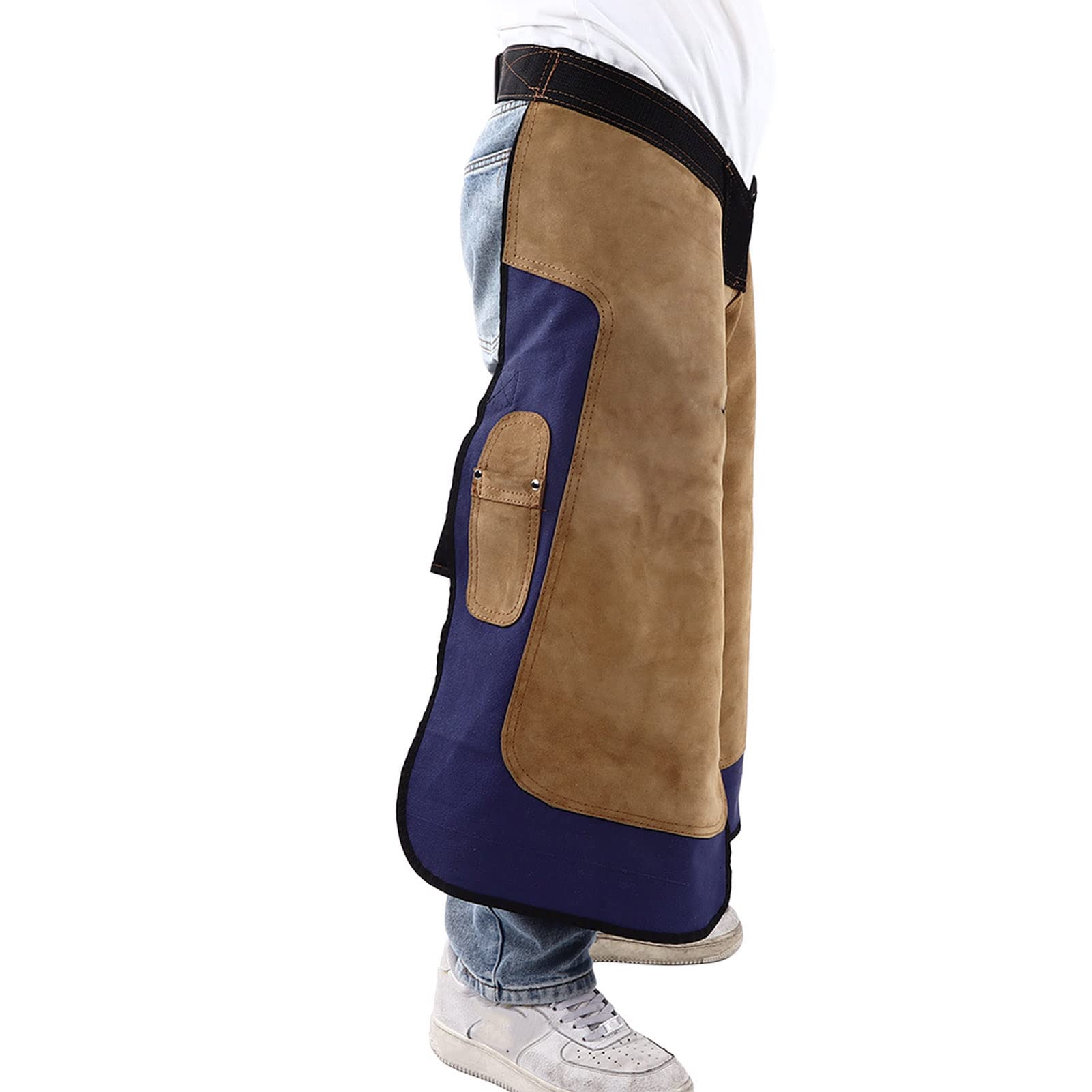 Grembiule da maniscalco per cavalli, pantaloni per la pulizia del ferro di cavallo, con tasca, in tela, pelle bovina, accessori per l'allevamento