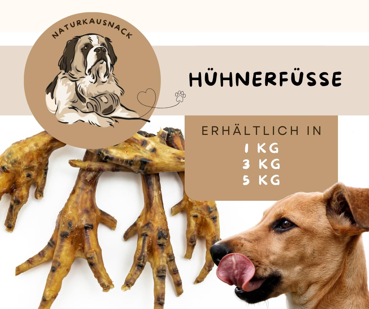 Warnick's Hundesnack Vorratspack Hühnerfüße braun getrocknet - 5 kg | Naturkausnack für Hunde aus 100% Huhn - Ideal auch für kleine Hunde - Schonend getrocknet ohne Zusätze - Zahnpflege