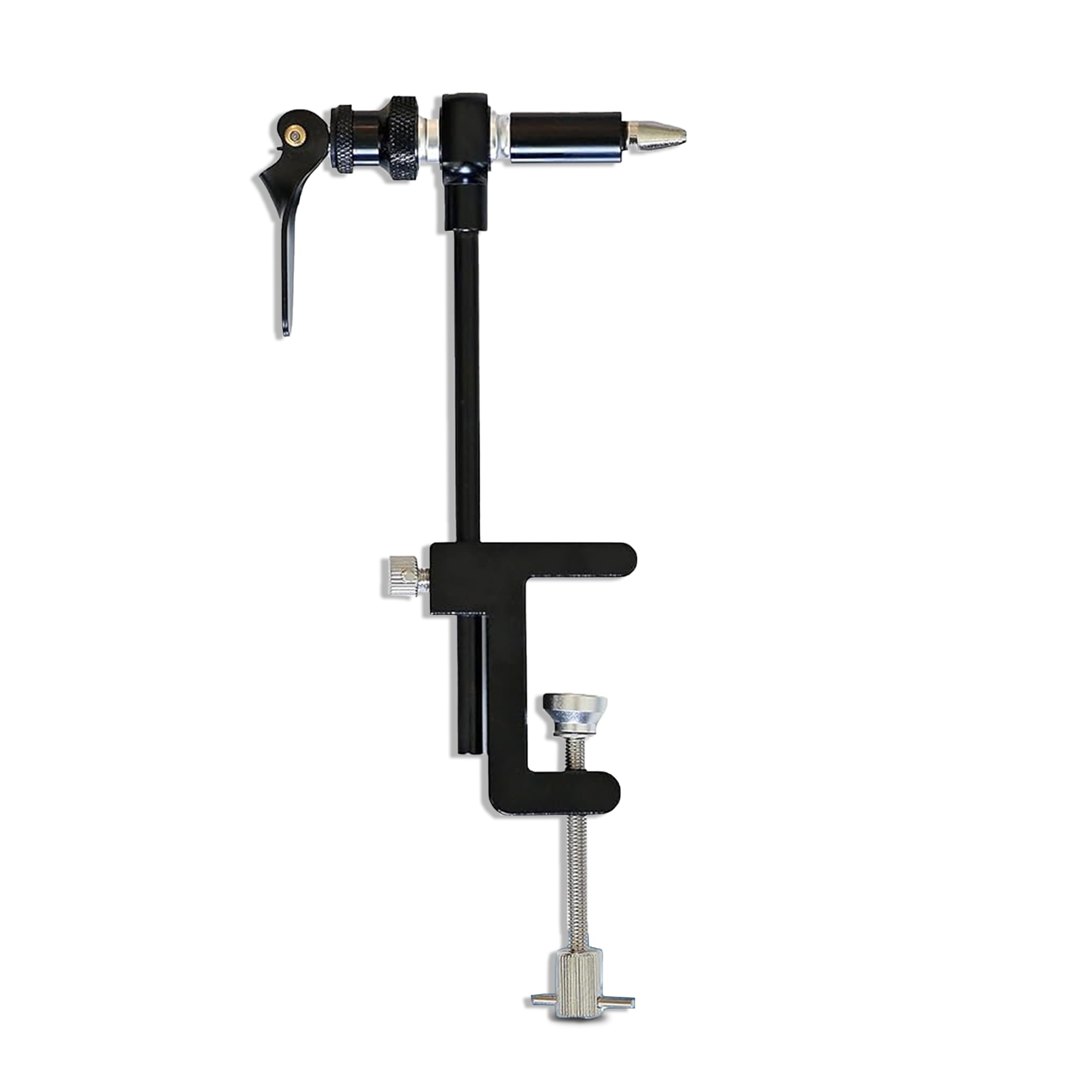Rotary Fly Tying Vise for Beginners - 360° Sturdy Clamp Base Black Fly Vise/Complete Fly Fishing Tools Kit | Fly Tying Materials Kit | Fly Tying Kit Accessories for Fishing Enthusiasts