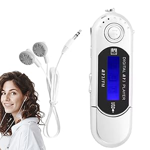 Reproductor de audio digital, radio MP3 portátil con reproductor de pilas | Reproductor USB de coche con pantalla LCD para viajes en casa, camping deportes al aire libre