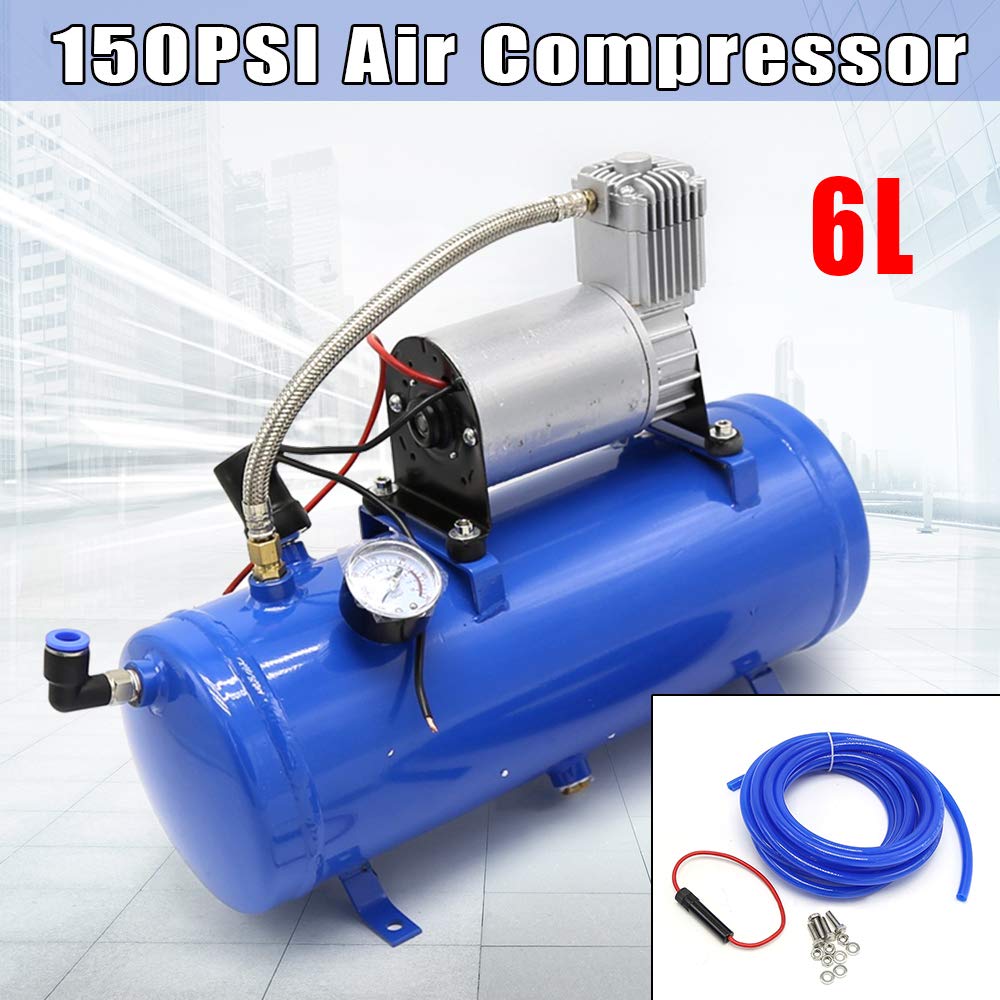 Compressore d'Aria con Serbatoio da 6L, Compressore, Compressore Silenzioso, Utilizzato per Pneumatici di Auto, Motori di Auto, Gonfiaggio di Pneumatici, Palloni, ecc