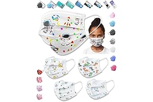 100 Pack Kids Disposable Earloop Masks with Cute Baby Shark Face Design