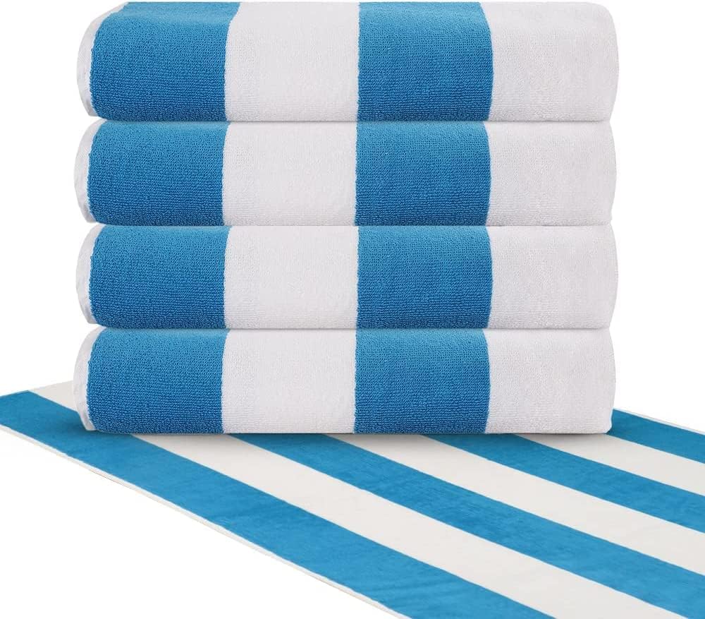 Urban Villa Cabana Stripe Beach Towel 4 Pack 36x72 Inches