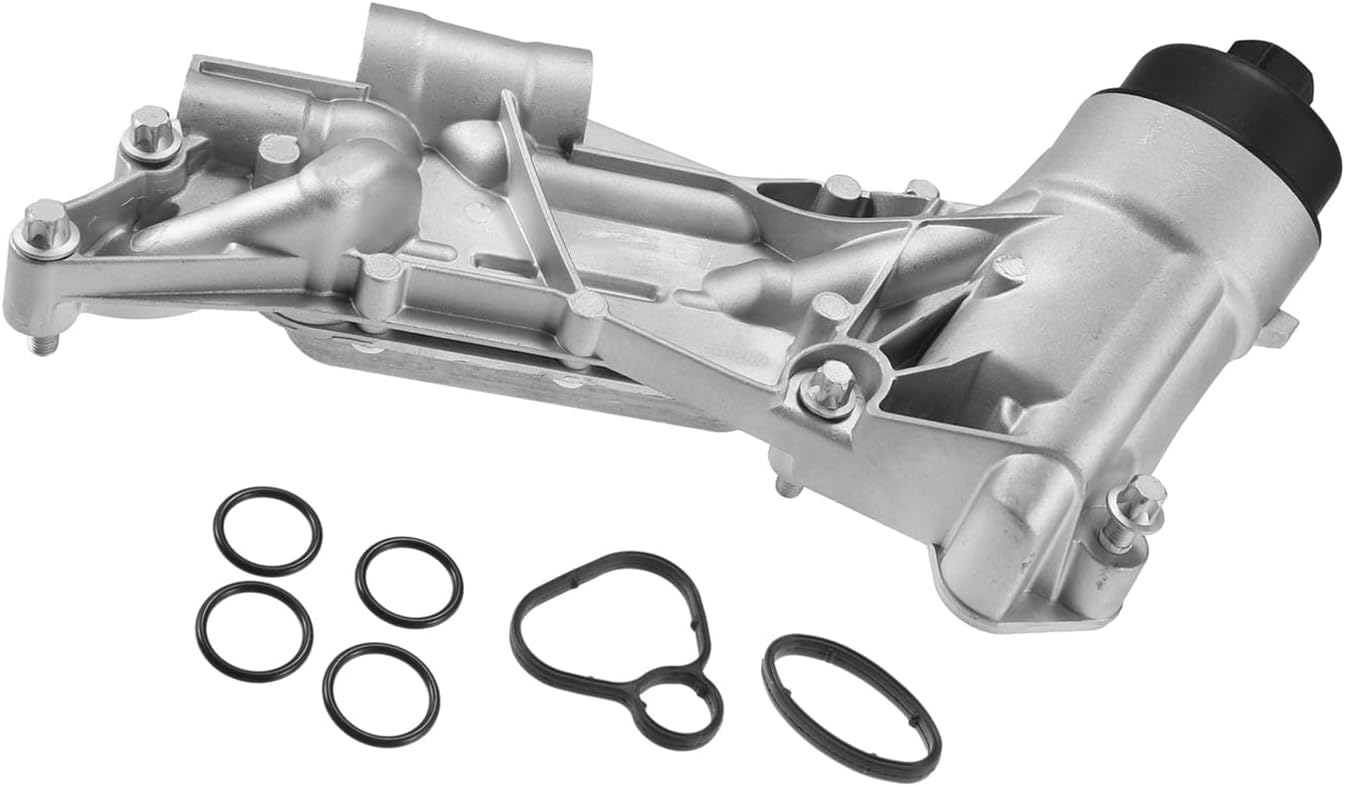 93186324 Engine Oil Cooler Oil Filter Housing Adapter Assembly with Gaskets for Chevy Aveo for Chevrolet Cruze Sonic Trax 1.8L for Pontiac for Saturn 25199751 Stylish Design